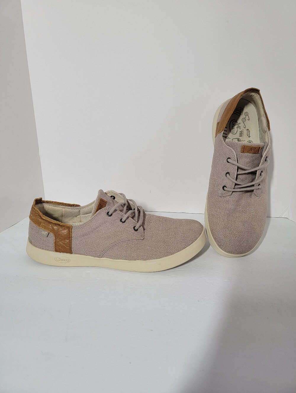 Chaco Davis Lace Up J106123 Mens 11 Brown Canvas Slip Resistant Sneakers Shoes